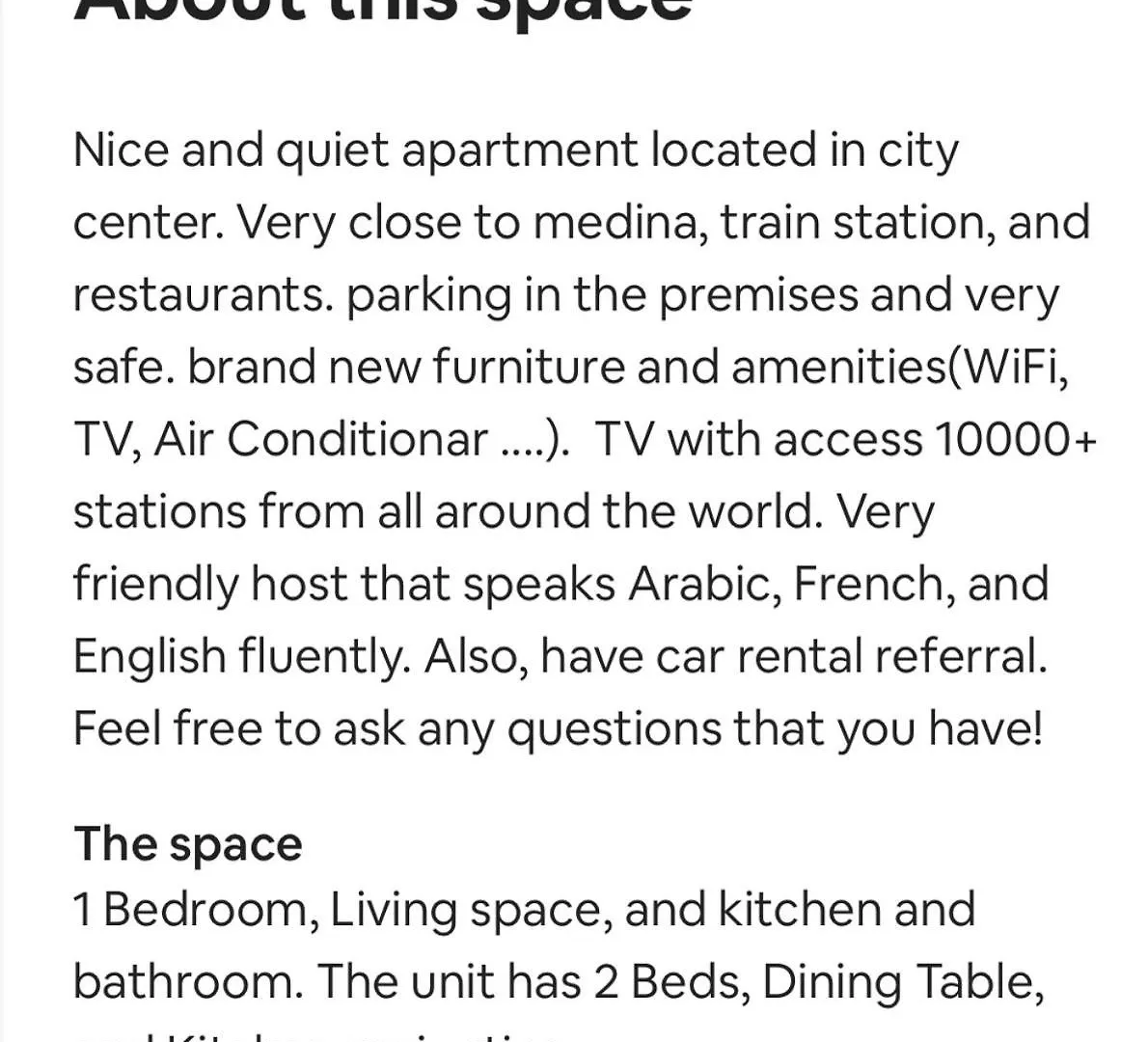 Apartment Beautifull Studio@ City Centre Fes